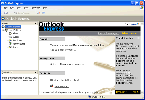 outlook express email sign in
